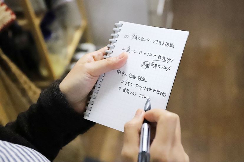 手書きのメモ帳